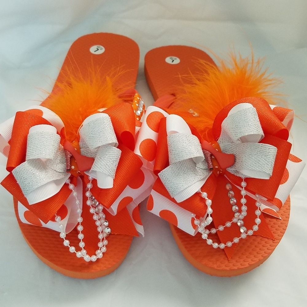 Custom designed flip flops